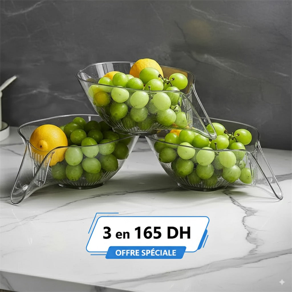 SET D’Égouttoir à aliments multifonction – 3 Pièces